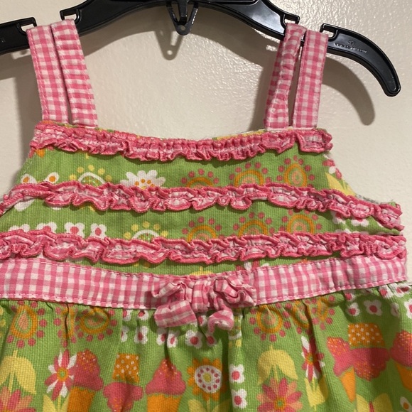 b.t. kids dress with pink gingham straps and bottom ruffle. Size 18 months - Picture 6 of 8